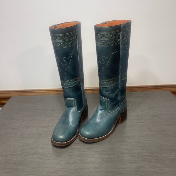 Rarest Vintage Frye Blue Campus Boots - Picture 11 of 13